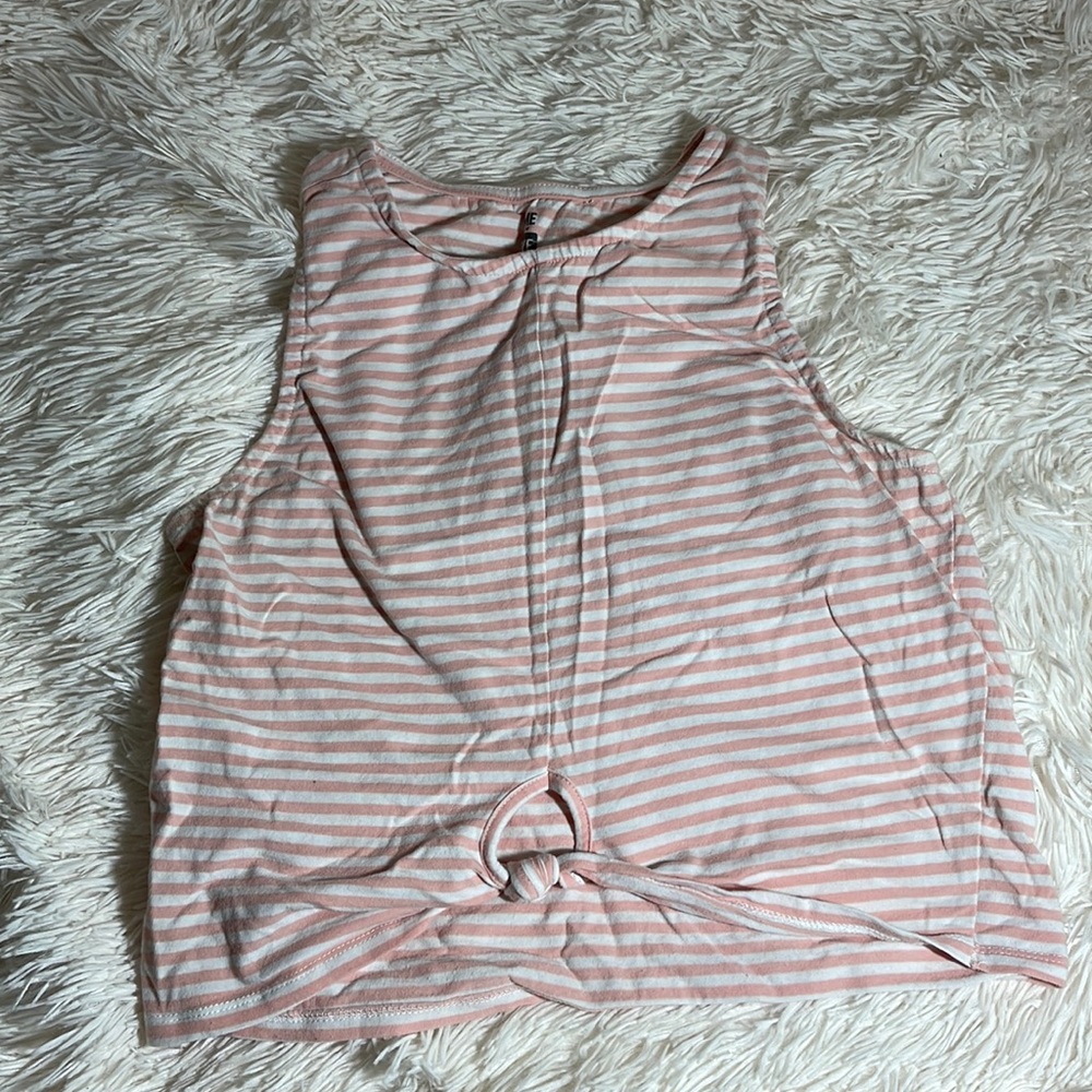 Pink stripes thank top